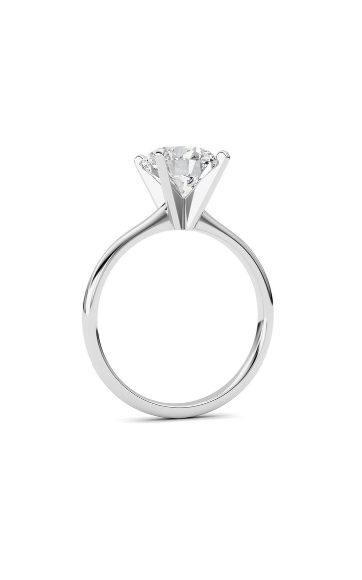 2Cttw Round Shaped Lab Grown Diamond Classic Solitaire Ring in 14K Gold (F/VS)