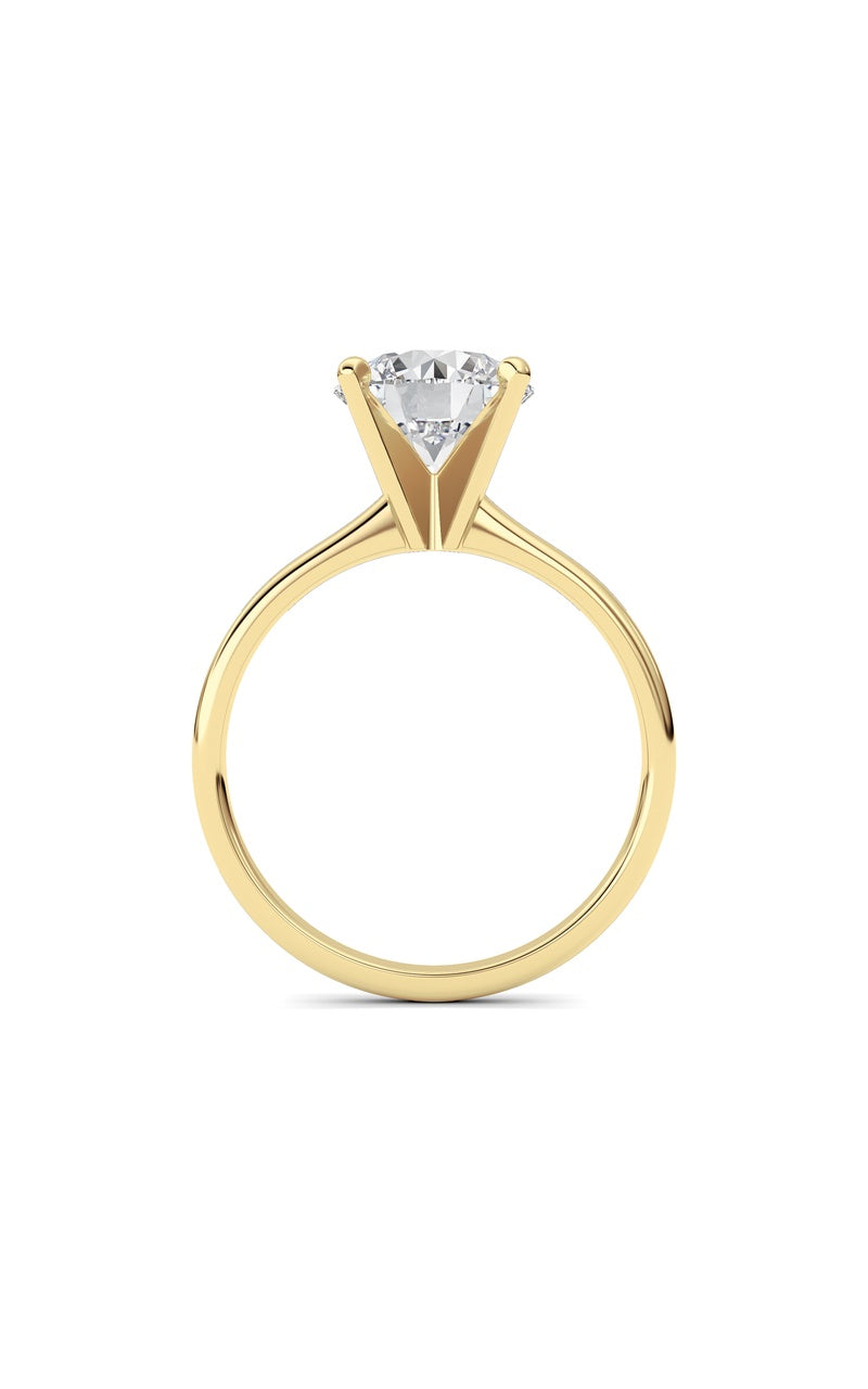 2Cttw Round Shaped Lab Grown Diamond Classic Solitaire Ring in 14K Gold (F/VS)