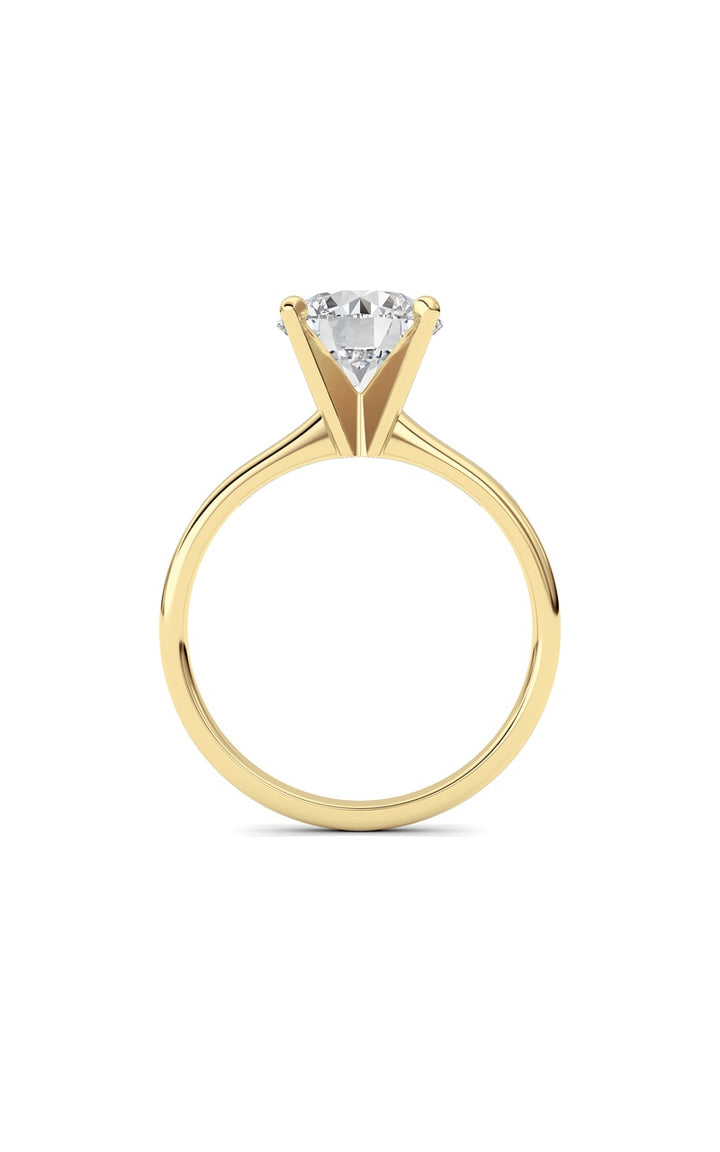 2Cttw Round Shaped Lab Grown Diamond Classic Solitaire Ring in 14K Gold (F/VS)