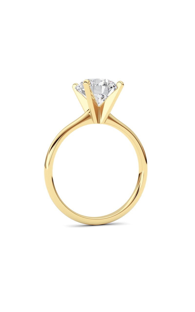 2Cttw Round Shaped Lab Grown Diamond Classic Solitaire Ring in 14K Gold (F/VS)
