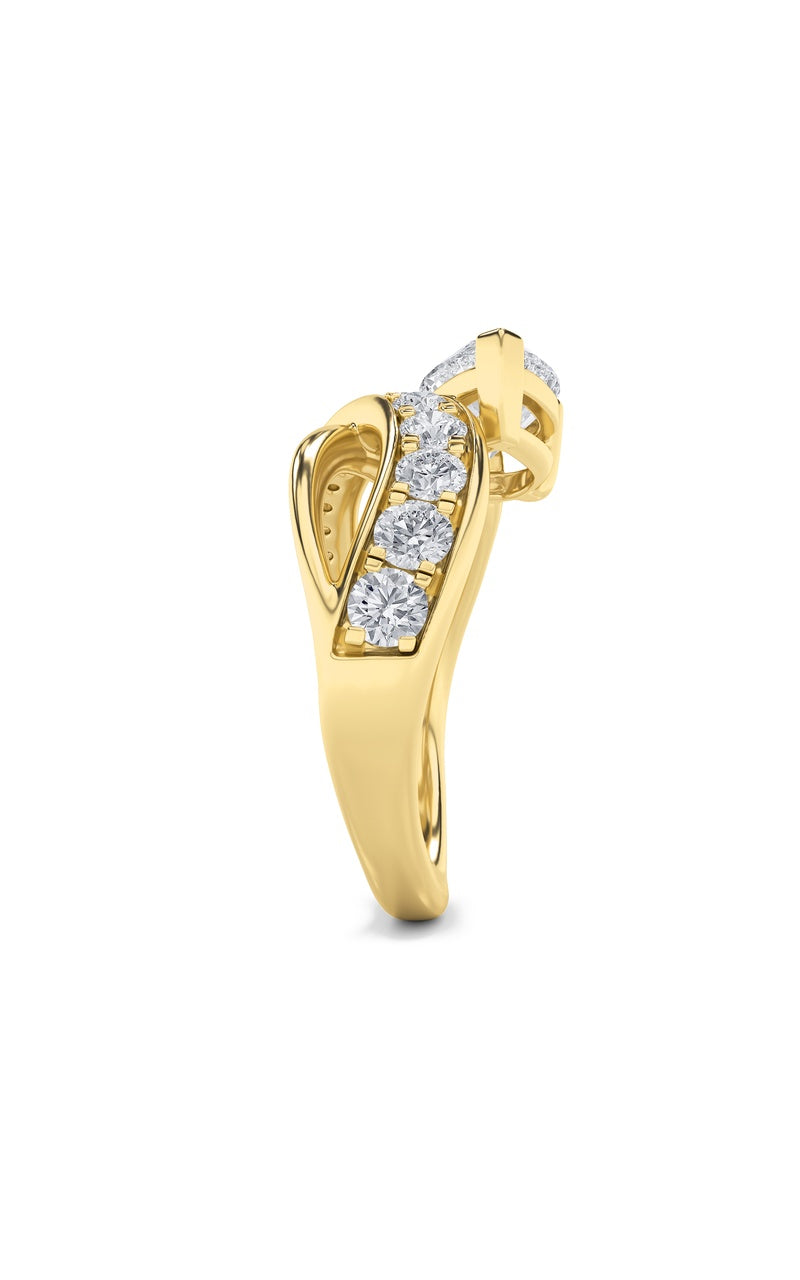 2Cttw Pear Shaped Lab Grown Diamond (G/VS) Ring in 14K Gold