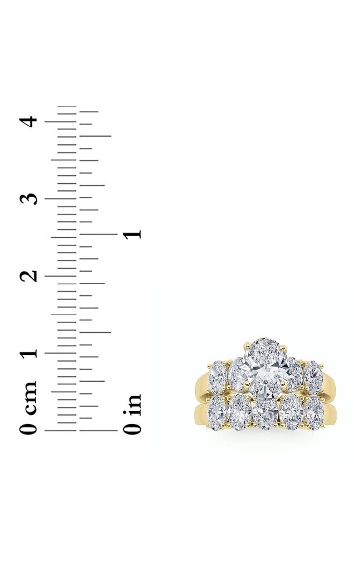 2.5Cttw Oval Shaped Lab Grown Diamond (G/VS) Bridal Set with Matching Band and  Ring in 14K Gold