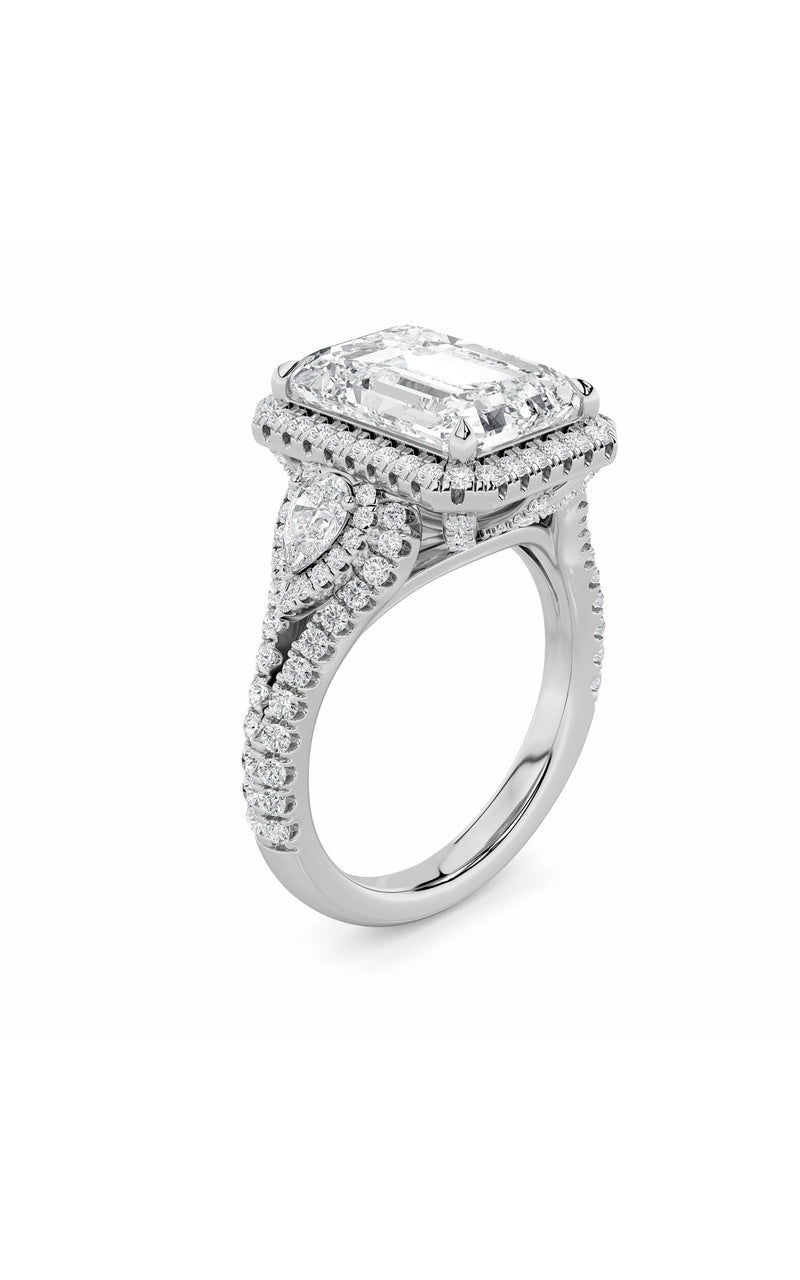 6.25Cttw Radiant Shaped Lab Grown Diamond (G/VS) Bold Accented Statement Engagement Ring in 14K Gold
