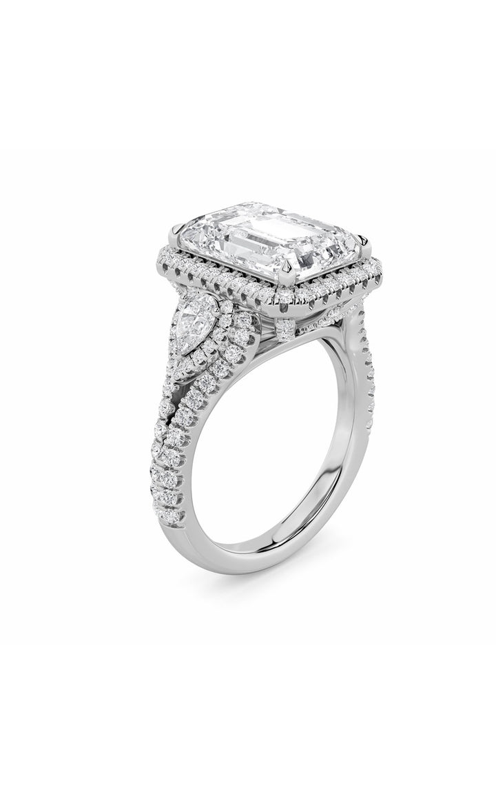 6.25Cttw Radiant Shaped Lab Grown Diamond (G/VS) Bold Accented Statement Engagement Ring in 14K Gold