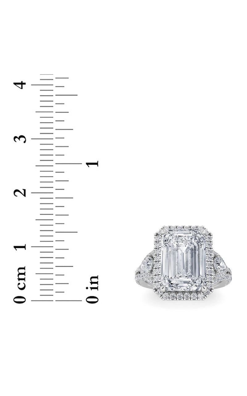 6.25Cttw Radiant Shaped Lab Grown Diamond (G/VS) Bold Accented Statement Engagement Ring in 14K Gold