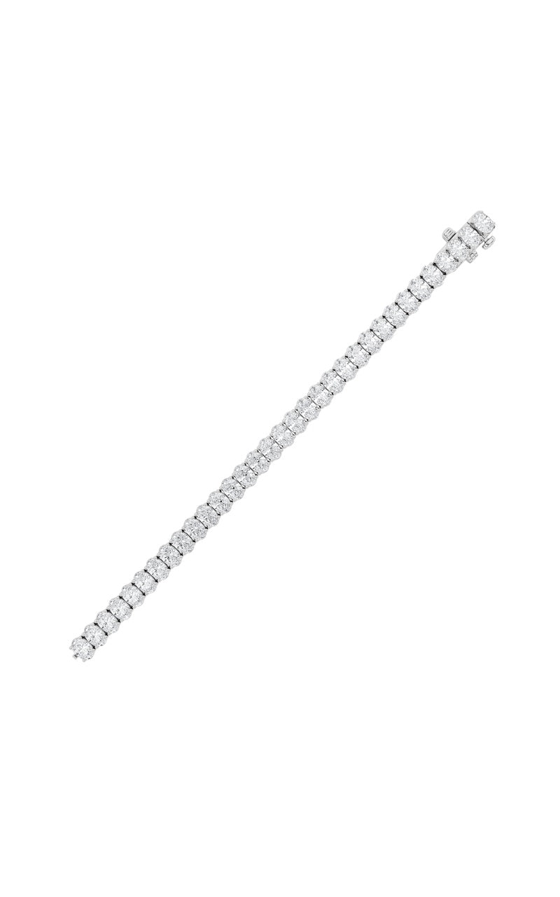 13.5Cttw Oval Shaped Lab Grown Diamond (F/VS) East West Line Bracelet in 14K Gold