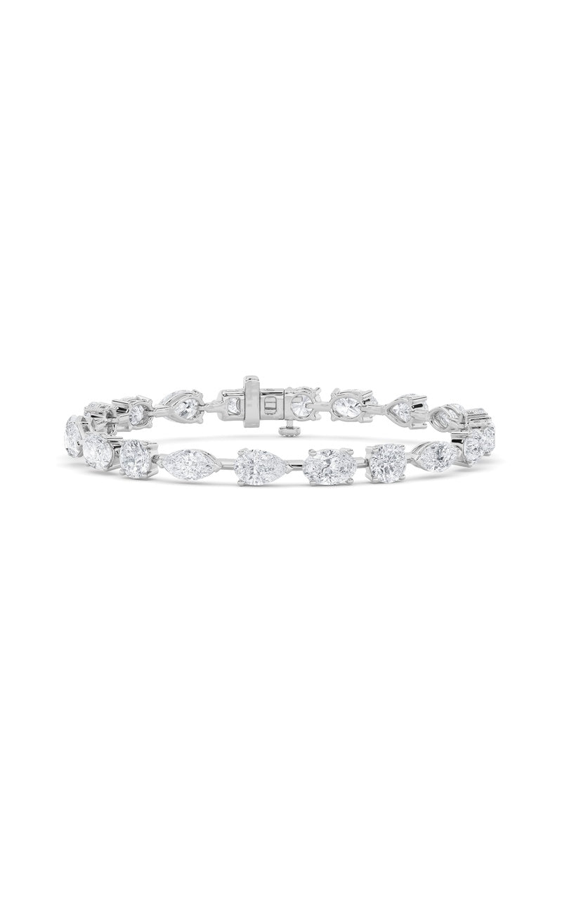 10Cttw Mix Shaped Lab Grown Diamond East &amp; West Bracelet in 14K Gold (F/VS)