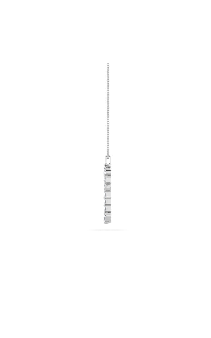 3.5Cttw Pear Shaped Lab Grown Diamond (F/VS) Cross Pendant in 14K White Gold