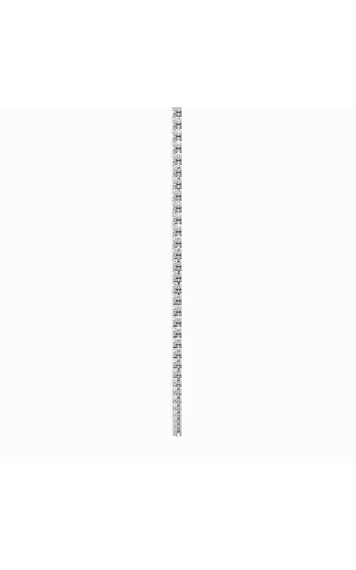 15Cttw Round Shaped Lab Grown Diamond (F/VS) Bezel Set Tennis Necklace in 14K White Gold