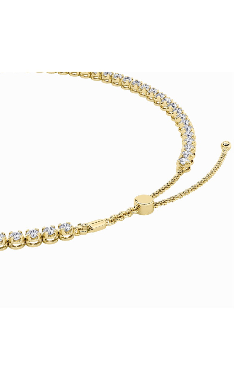 15Cttw Round Shaped Lab Grown Diamond (F/VS) Bezel Set Tennis Necklace in 14K White Gold