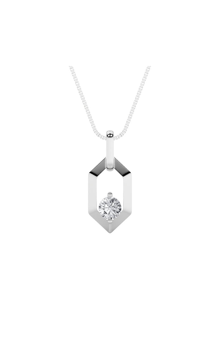 0.25Cttw Round Shaped Lab Grown Diamond (F/VS) Fancy Pendant in 14K White Gold