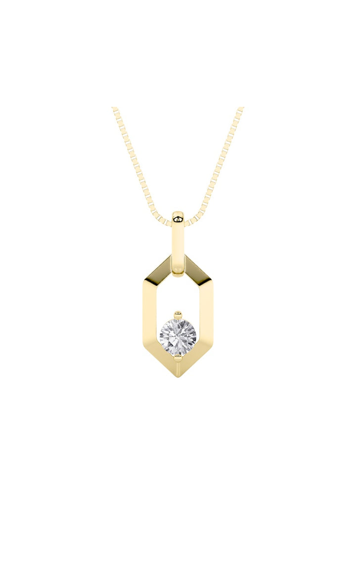 0.25Cttw Round Shaped Lab Grown Diamond (F/VS) Fancy Pendant in 14K White Gold