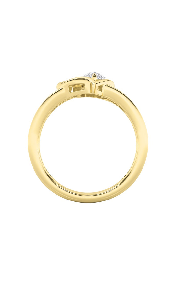 0.5Cttw Pear Shaped Lab Grown Diamond (F/VS) Heart Ring in 14K  White Gold