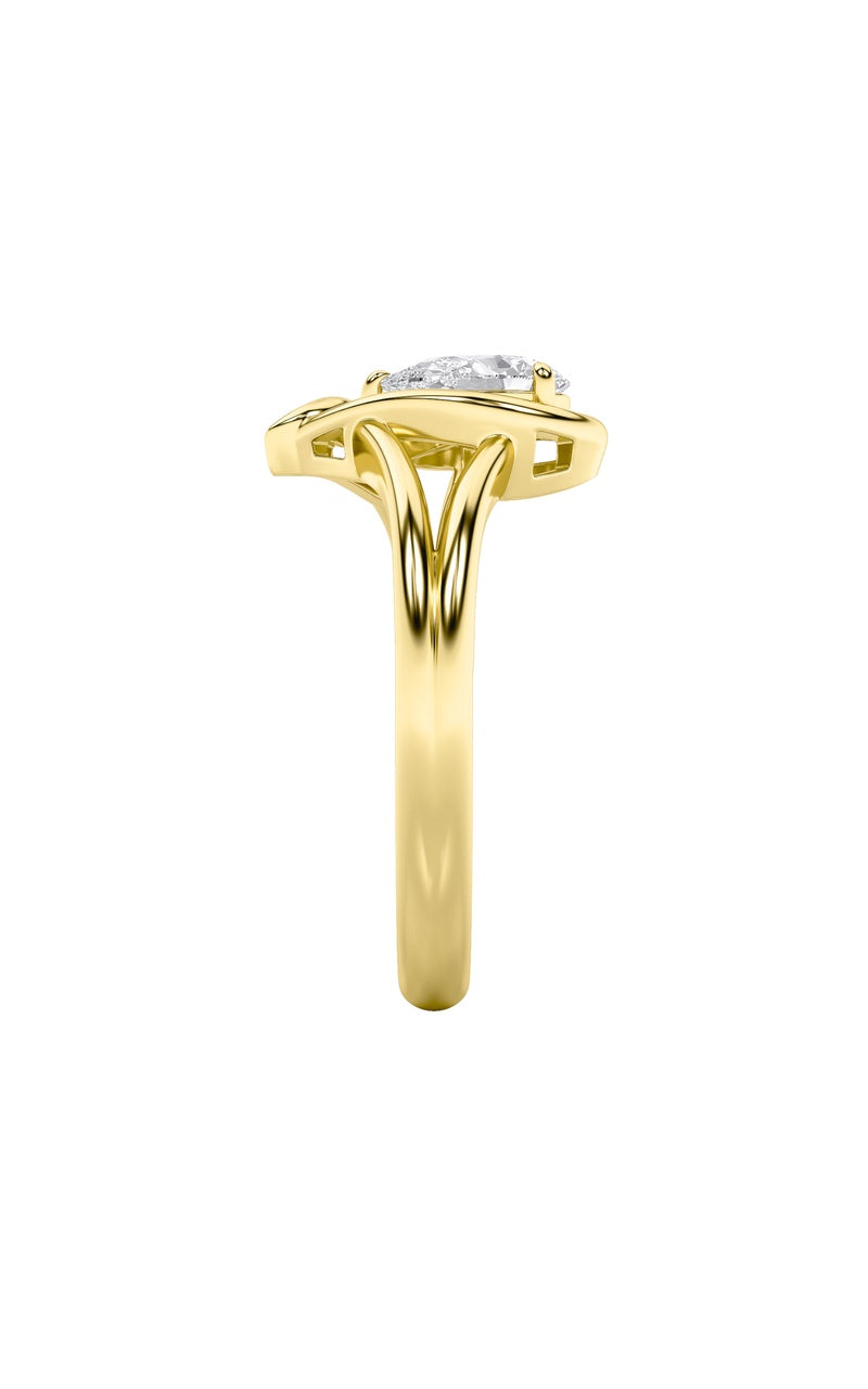 0.5CTW Pear Shaped Lab Grown Diamond (F/VS) Heart Ring in 14K  White Gold