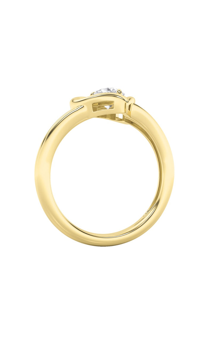 0.5Cttw Pear Shaped Lab Grown Diamond (F/VS) Heart Ring in 14K  White Gold