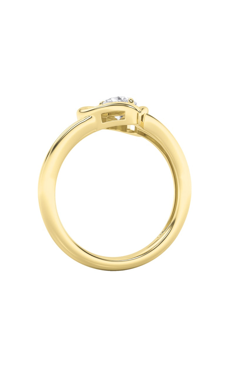 0.5CTW Pear Shaped Lab Grown Diamond (F/VS) Heart Ring in 14K  White Gold