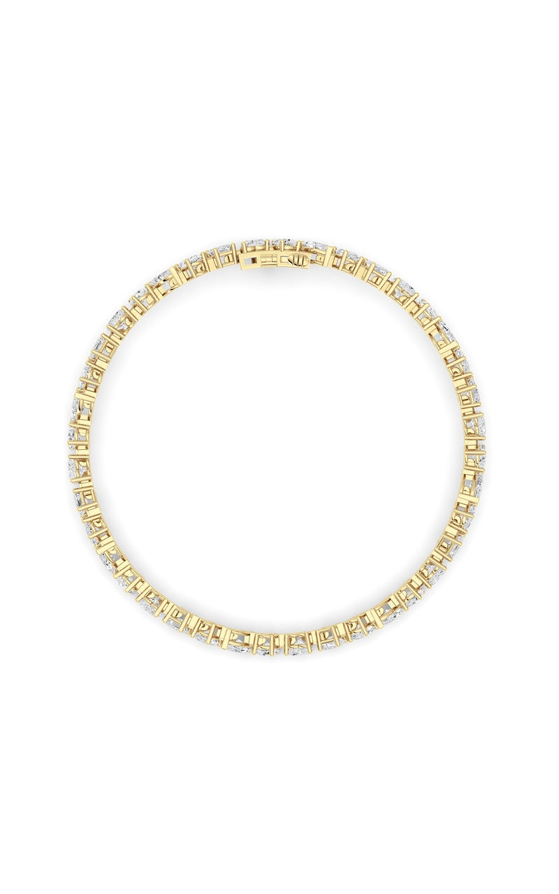 8Cttw Mix Shaped Lab Grown Diamond (F/VS) Bracelet in 14K Gold