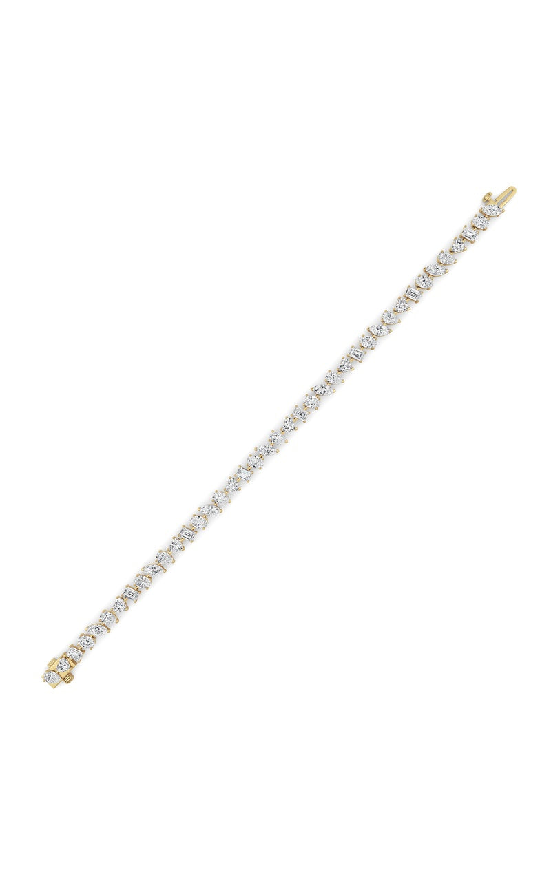 8Cttw Mix Shaped Lab Grown Diamond (F/VS) Bracelet in 14K Gold