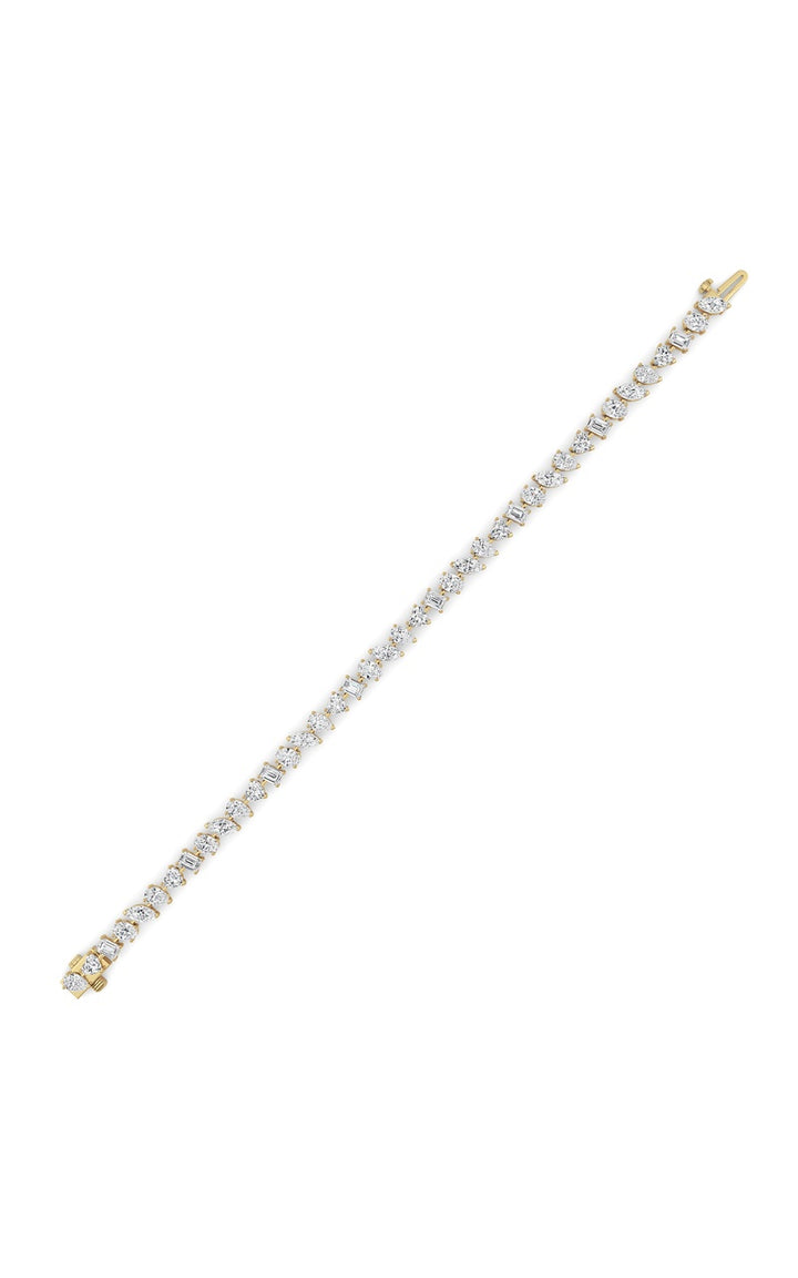 8Cttw Mix Shaped Lab Grown Diamond (F/VS) Bracelet in 14K Gold