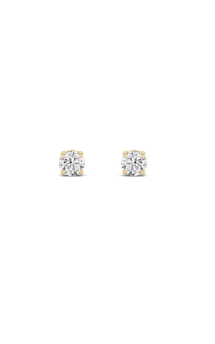1Cttw Round Shaped Lab Grown Diamond (F/VS) Classic Basket Set Stud Earrings in 14K Gold