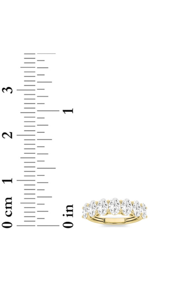 3Cttw Oval Shaped Lab Grown Diamond (F/VS) Seven Stone Band Ring in 14K Gold