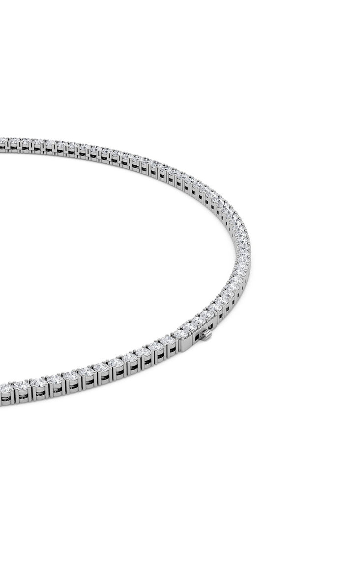 24.2Cttw Round Shaped Lab Grown Diamond Tennis Necklace in 14K Gold (F/VS)