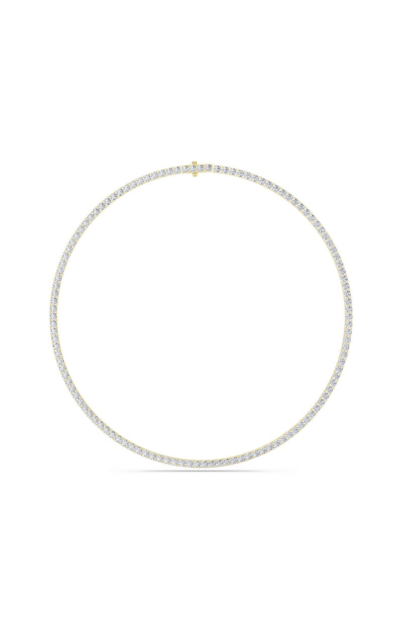 24.2Cttw Round Shaped Lab Grown Diamond Tennis Necklace in 14K Gold (F/VS)