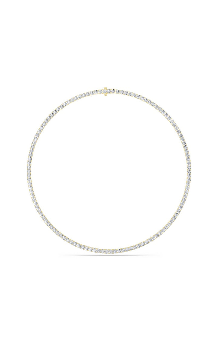 24.2Cttw Round Shaped Lab Grown Diamond Tennis Necklace in 14K Gold (F/VS)