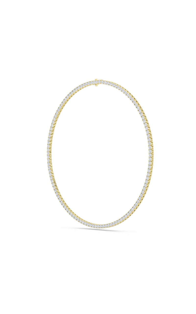 24.2Cttw Round Shaped Lab Grown Diamond Tennis Necklace in 14K Gold (F/VS)