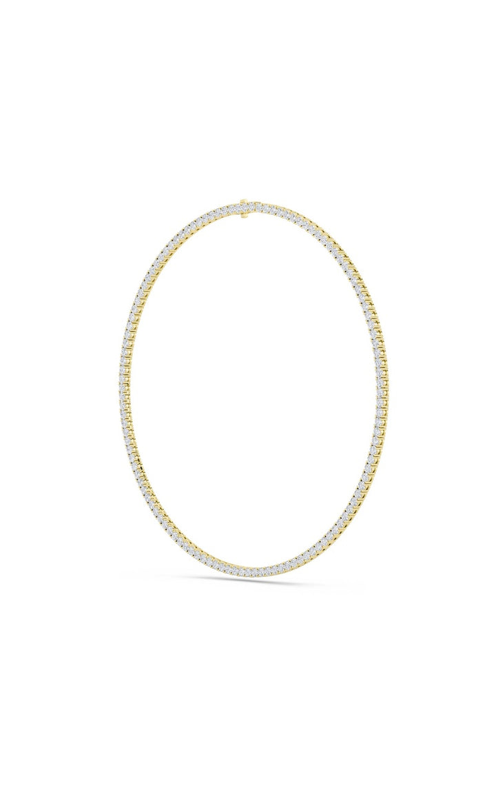 24.2Cttw Round Shaped Lab Grown Diamond Tennis Necklace in 14K Gold (F/VS)