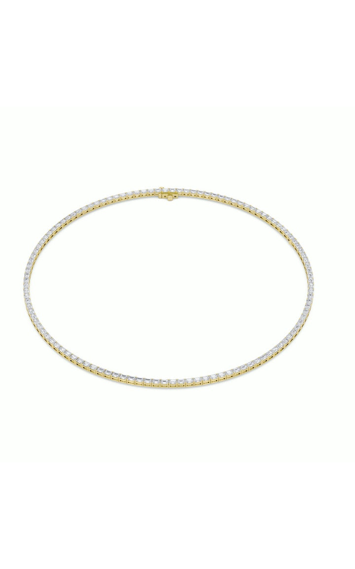 29Cttw Emerald Shaped Lab Grown Diamond Tennis Necklace in 14K Gold (F/VS)