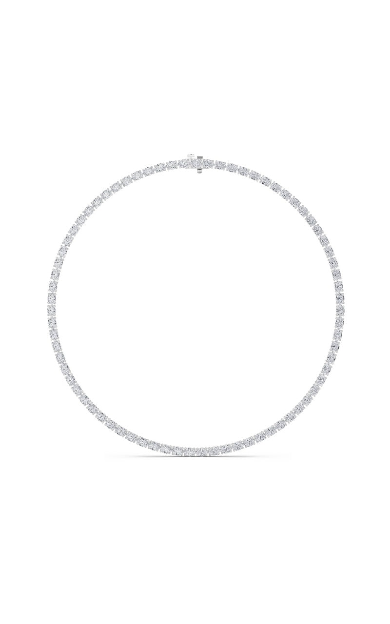 19Cttw Oval Shaped Lab Grown Diamond Tennis Necklace in 14K Gold (F/VS)