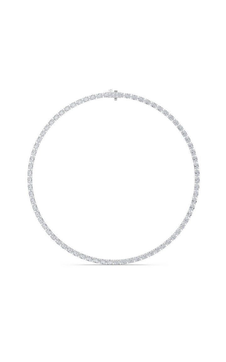 19Cttw Oval Shaped Lab Grown Diamond Tennis Necklace in 14K Gold (F/VS)