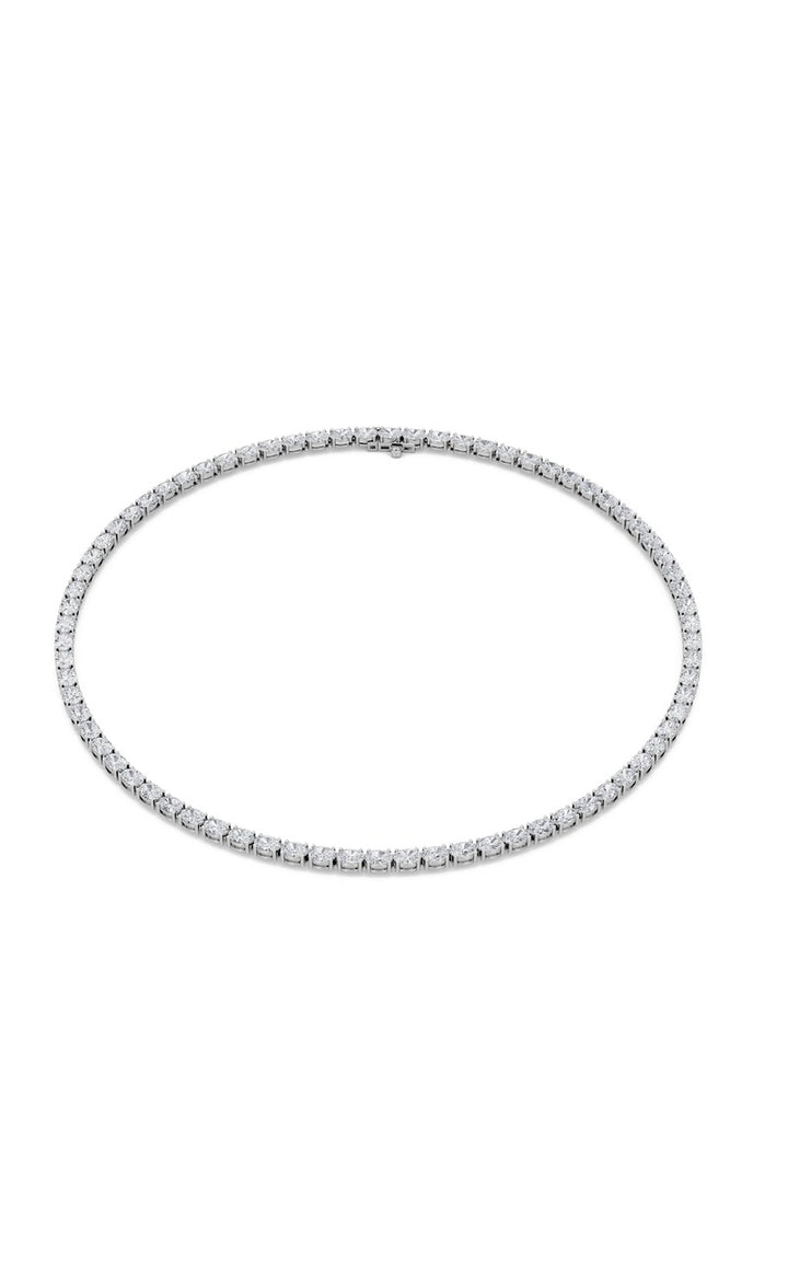 19Cttw Oval Shaped Lab Grown Diamond Tennis Necklace in 14K Gold (F/VS)