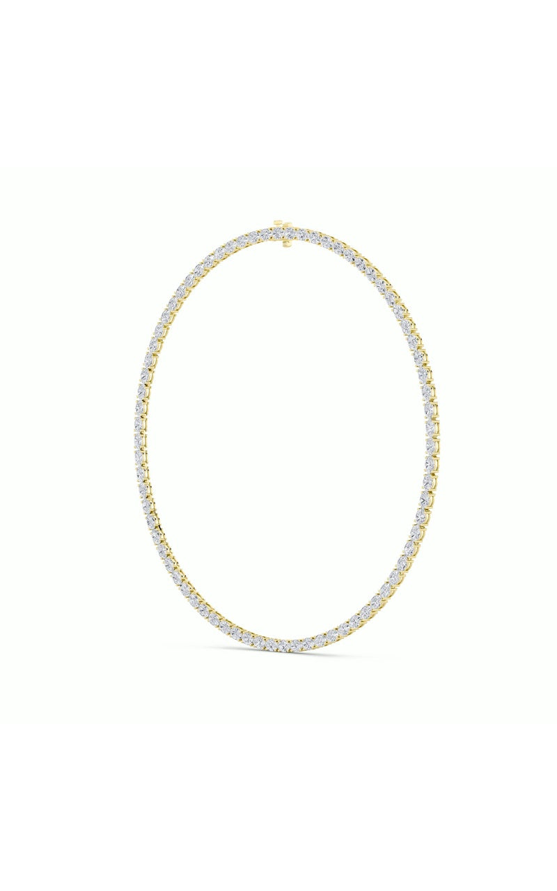 19Cttw Oval Shaped Lab Grown Diamond Tennis Necklace in 14K Gold (F/VS)