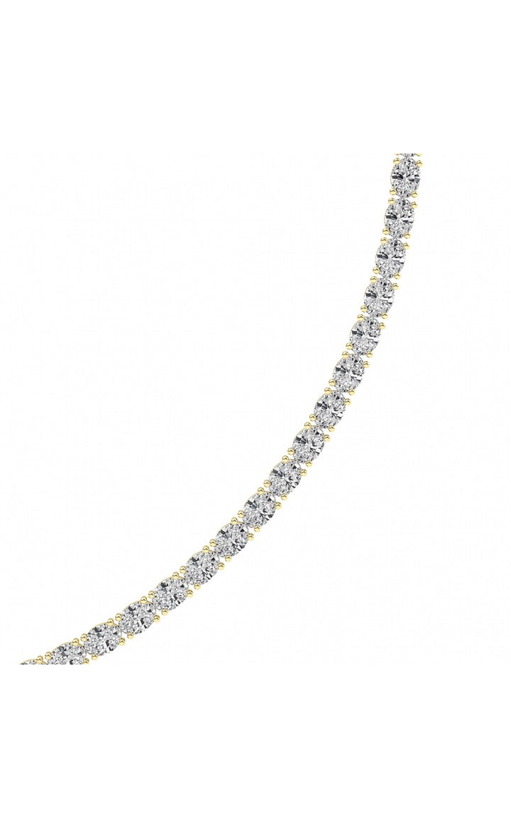 19Cttw Oval Shaped Lab Grown Diamond Tennis Necklace in 14K Gold (F/VS)