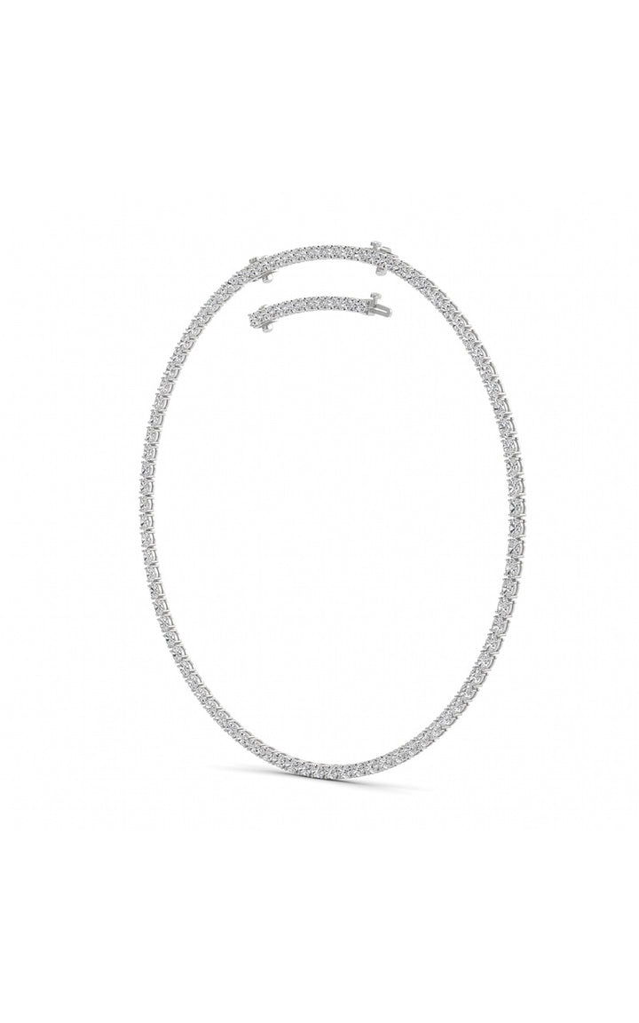 25Cttw Oval Shaped Lab Grown Diamond Tennis Necklace in 14K Gold (F/VS)