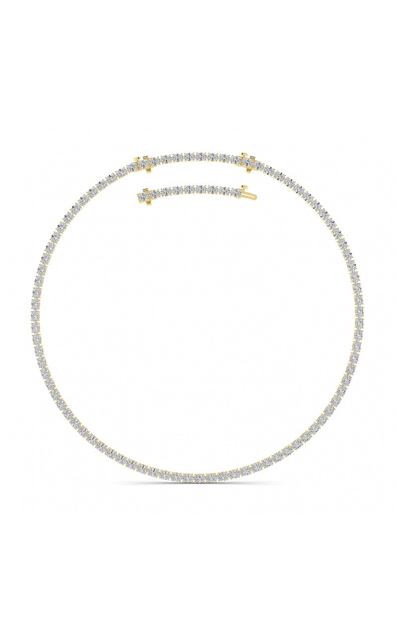 25Cttw Oval Shaped Lab Grown Diamond Tennis Necklace in 14K Gold (F/VS)