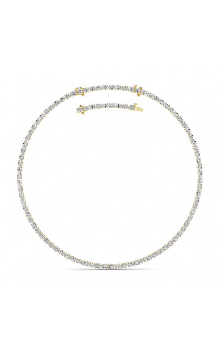 25Cttw Oval Shaped Lab Grown Diamond Tennis Necklace in 14K Gold (F/VS)