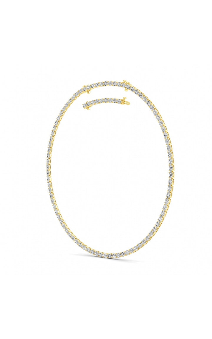 25Cttw Oval Shaped Lab Grown Diamond Tennis Necklace in 14K Gold (F/VS)