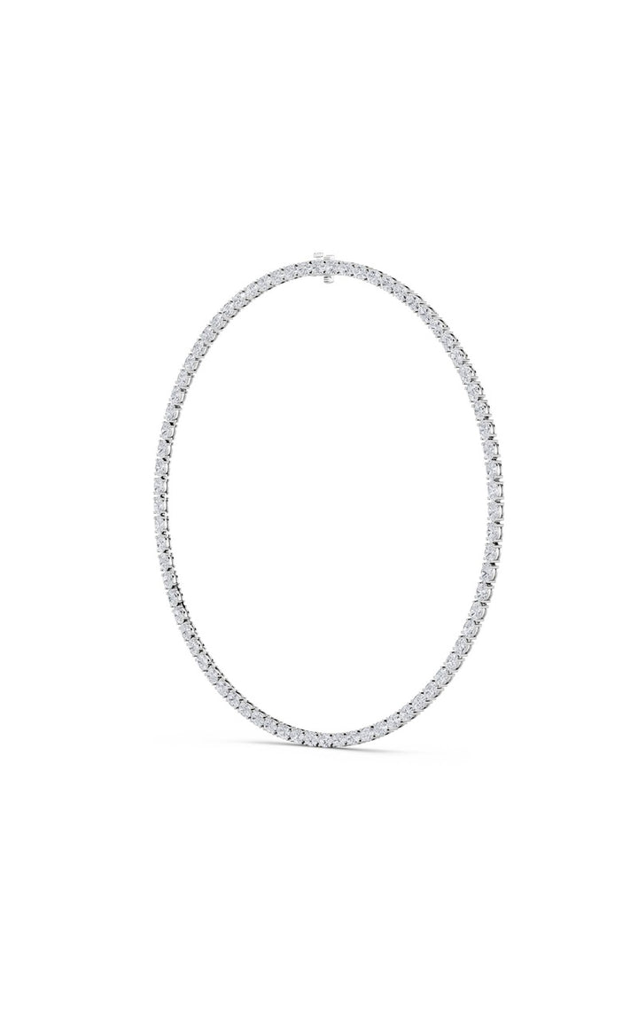 31Cttw Oval Shaped Lab Grown Diamond Tennis Necklace in 14K Gold (F/VS)
