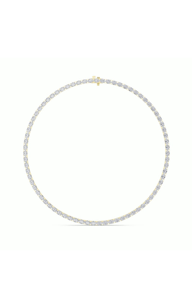 36Cttw Oval Shaped Lab Grown Diamond Tennis Necklace in 14K Gold (F/VS)