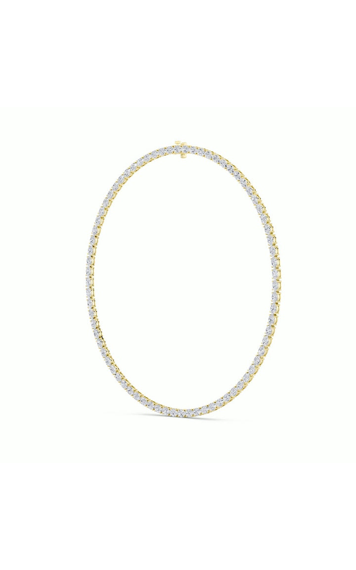 36Cttw Oval Shaped Lab Grown Diamond Tennis Necklace in 14K Gold (F/VS)