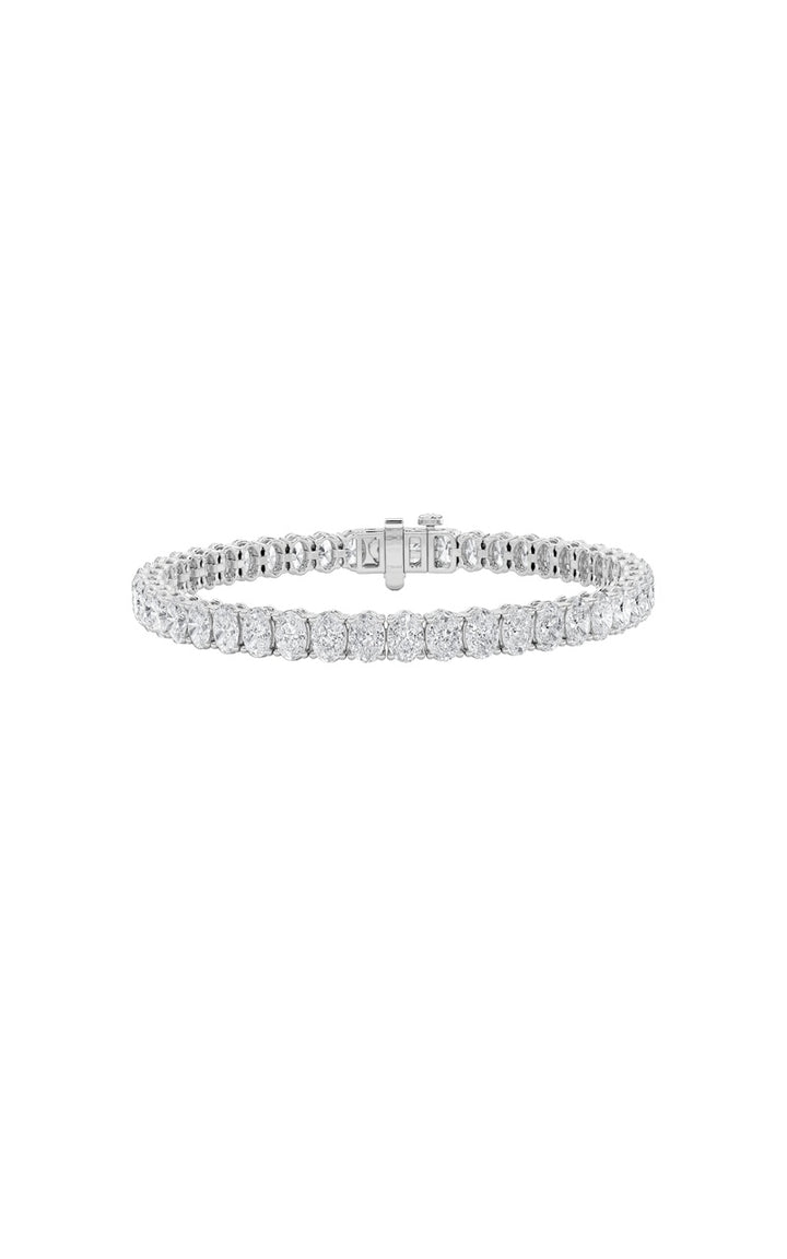 6Cttw Oval Shaped Lab Grown Diamond North South Bracelet in 14K Gold (F/VS)