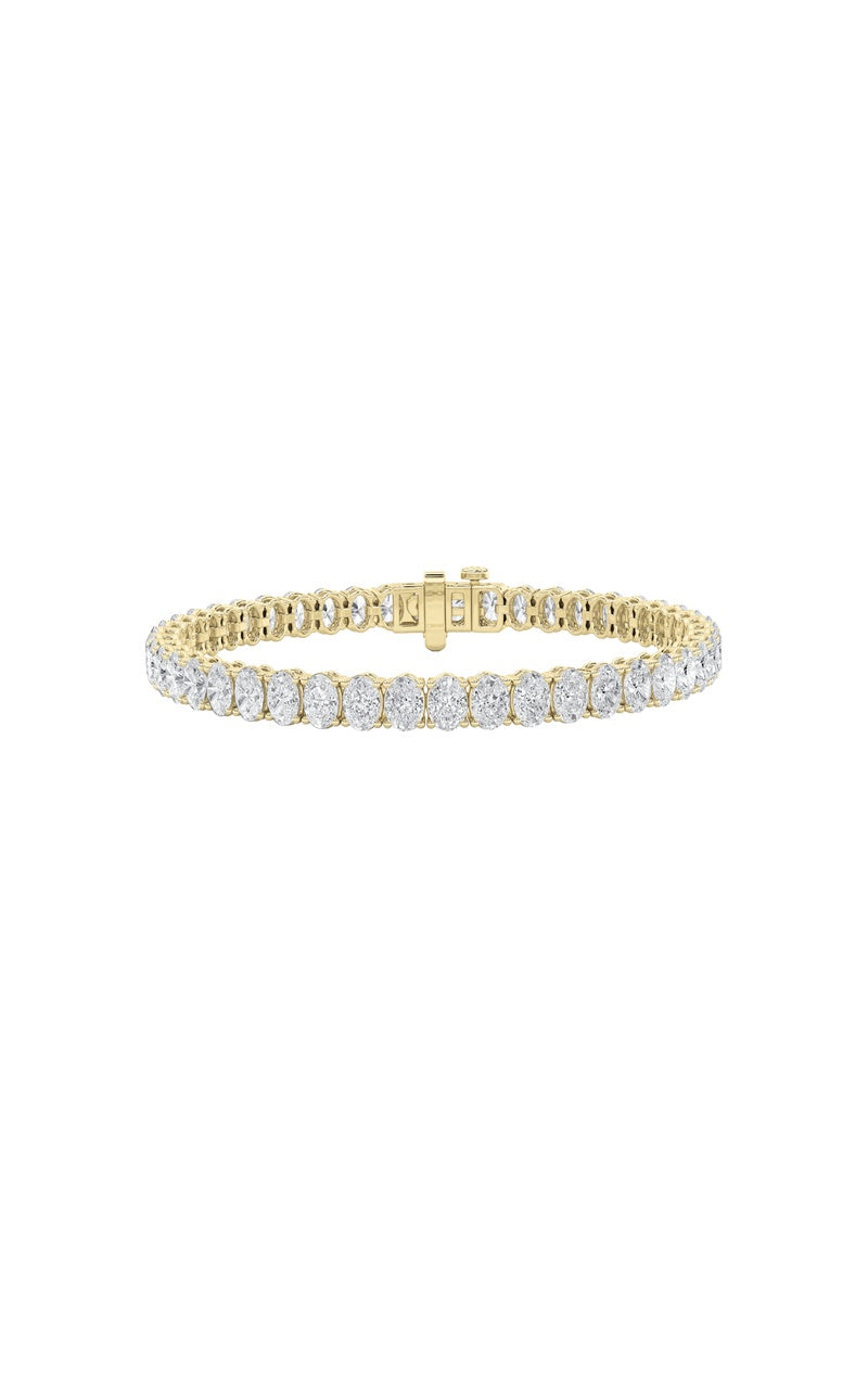 6Cttw Oval Shaped Lab Grown Diamond North South Bracelet in 14K Gold (F/VS)