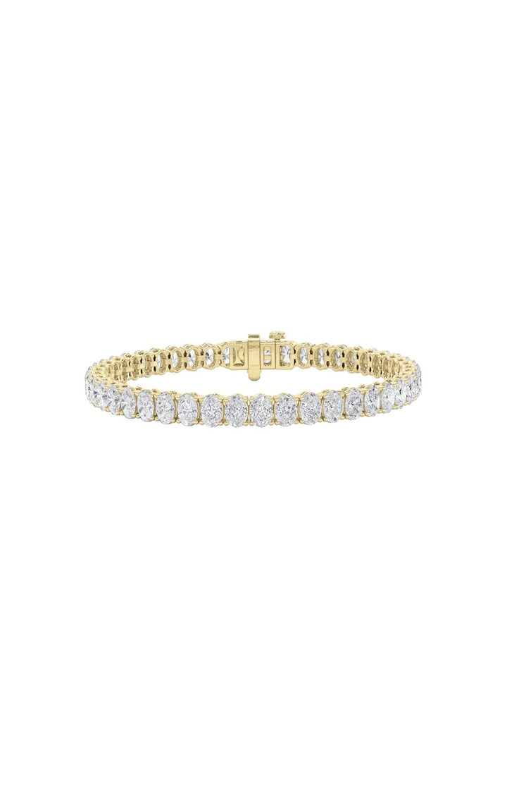 8.25Cttw Oval Shaped Lab Grown Diamond North South Bracelet in 14K Gold (F/VS)