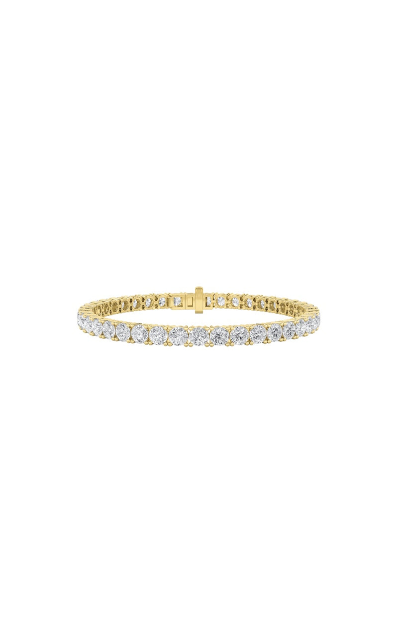 12Cttw Round Shaped Lab Grown Diamond Tennis Bracelet in 14K Gold (F/VS)
