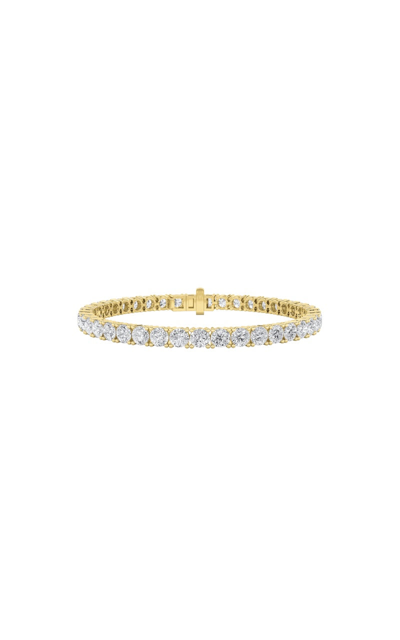 13Cttw Round Shaped Lab Grown Diamond Tennis Bracelet in 14K Gold (F/VS)