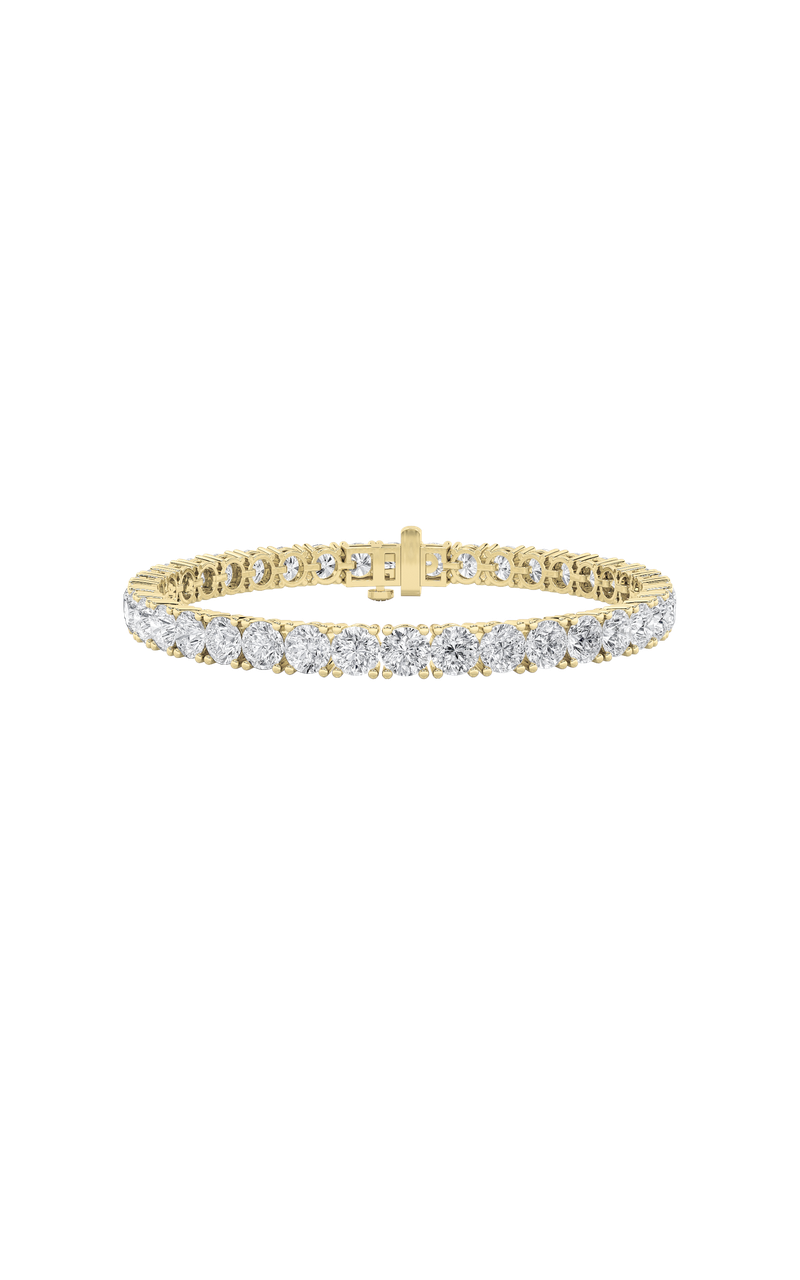 15Cttw Round Shaped Lab Grown Diamond Tennis Bracelet in 14K Gold (F/VS)