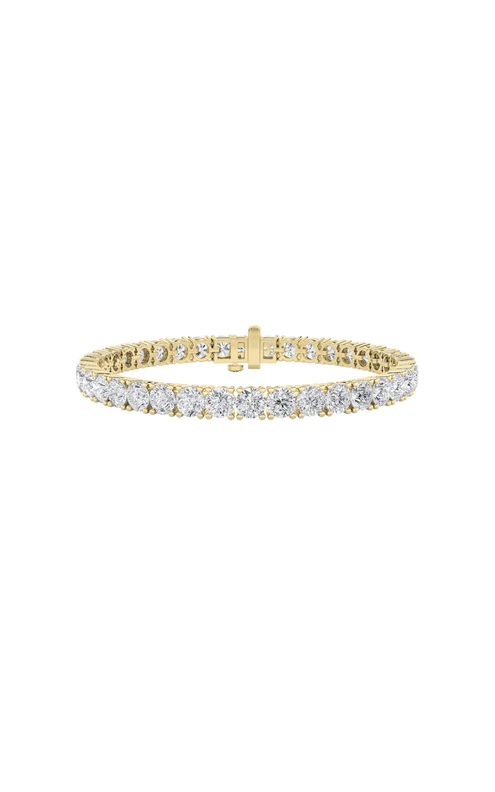 15Cttw Round Shaped Lab Grown Diamond Tennis Bracelet in 14K Gold (F/VS)